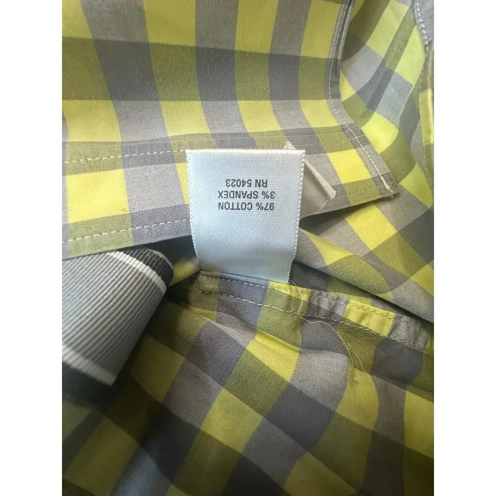 Banana Republic XL Gingham Utility Short Sleeve Plaid Button Up Shirt